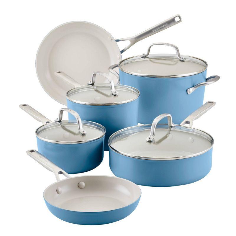 KitchenAid ® Blue Velvet Hard-Anodized Ceramic Non-Stick 10-Piece Cookware Set