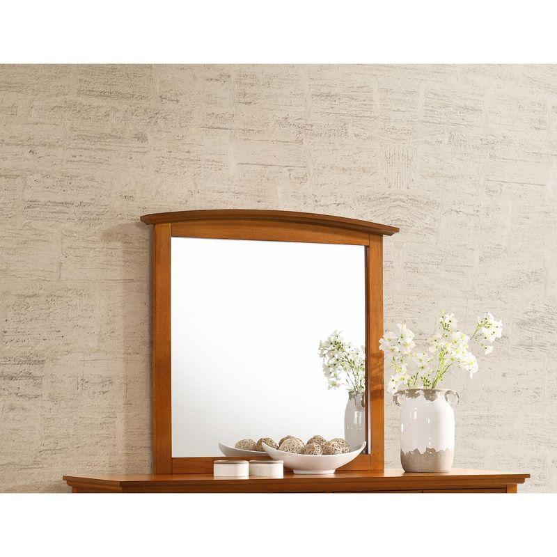 Oak 37 x 35 Inch Rectangular Framed Dresser Mirror