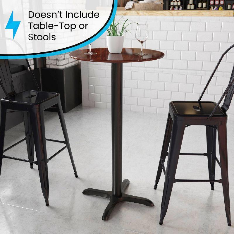 Flash Furniture Beverly Restaurant Table X-Base with 3" Dia. Bar Height Column