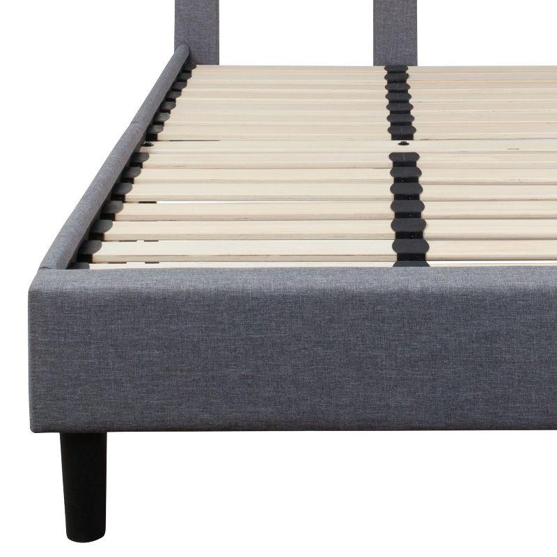 Flash Furniture Brighton Twin Size Tufted Upholstered Platform Bed in Light Gray Fabric