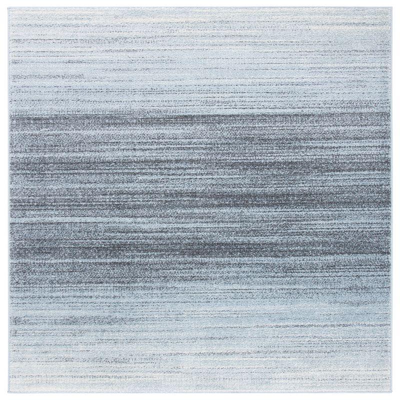 Chic Lodge Style Grey & Light Grey Square Synthetic Area Rug - 6' x 6'