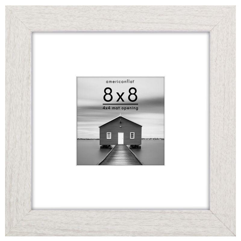 Americanflat Americanflat Picture Frame - Frame with Mat - Wide Molding - Shatter-Resistant Glass