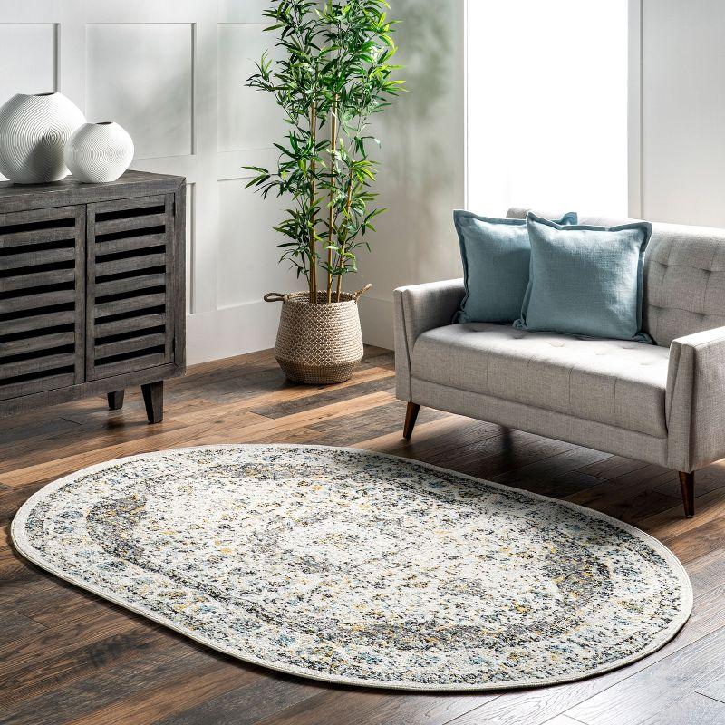 Nuloom Verona Vintage Persian Indoor Area Rug, Oval 5' x 8', Grey