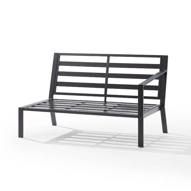 Clark Outdoor Steel Right Side Loveseat Charcoal/Matte Black - Crosley