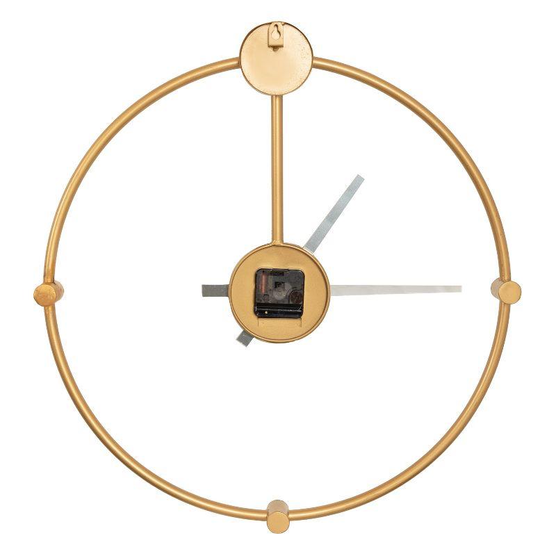 Kate and Laurel Lidor Round Metal Wall Clock, 22x25, Gold