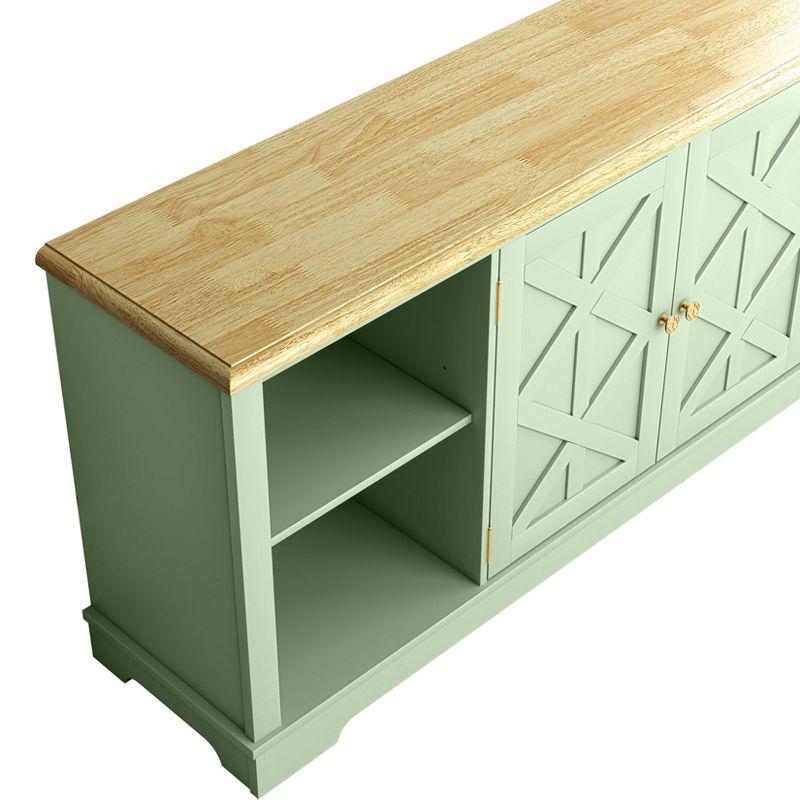 70" Farmhouse Style TV Stand for TVs up to 78" Green - Festivo