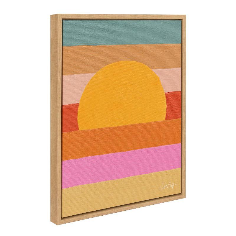 18" x 24" Sylvie Sunset Waves Framed Canvas by Cat Coquillette - Kate & Laurel All Things Decor