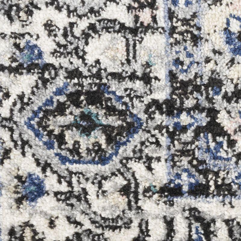 Nourison Passion Medallion Bohemian Indoor Rug Black Ivory 2'2" x 10'