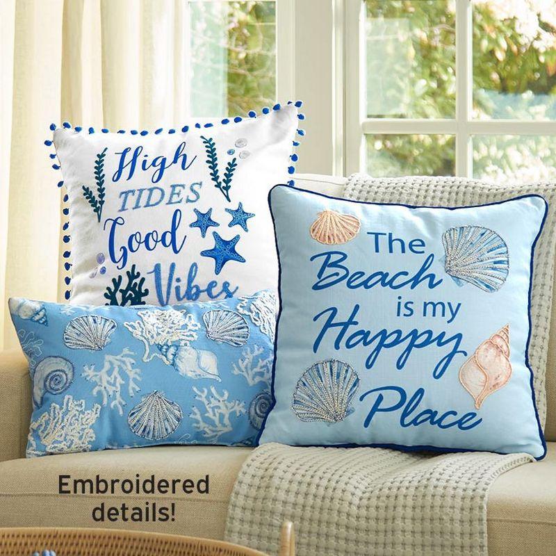 The Lakeside Collection Beach-Themed Embroidered Accent Pillows