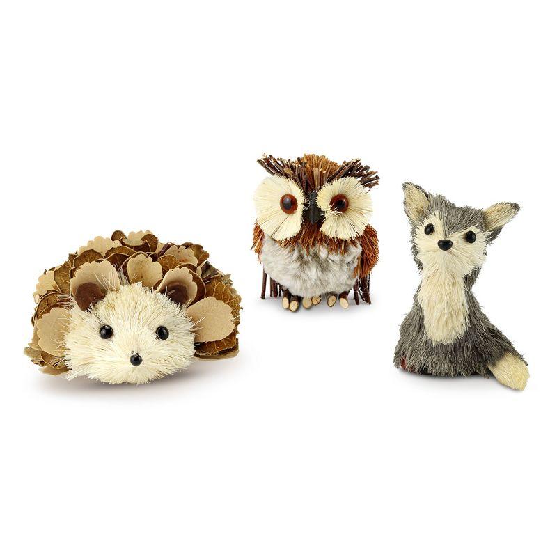 Woodland Friends Fall Winter Owl Fox Hedgehog Figurines Set