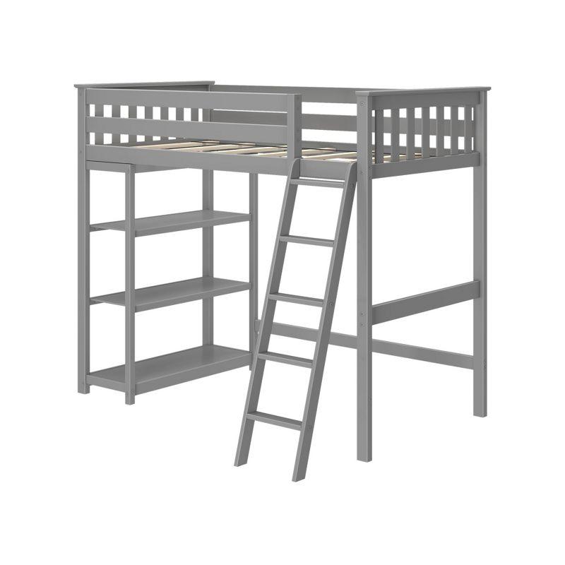 Max & Lily Twin-Size High Loft Bed with Bookcase