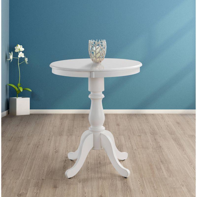 Carolina Living 30" Salem Round Pedestal Bar Table White: 36" High, MDF & Wood Veneer, Mid-Century Modern