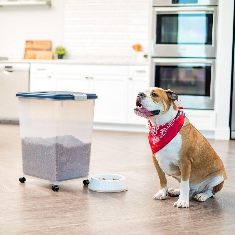 Large Clear Airtight Pet Food Storage Container with Casters