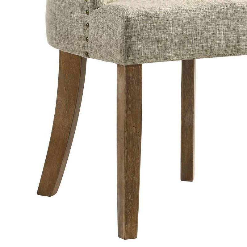 22" Yotam Accent Chair Beige Fabric/Salvaged Oak Finish - Acme Furniture