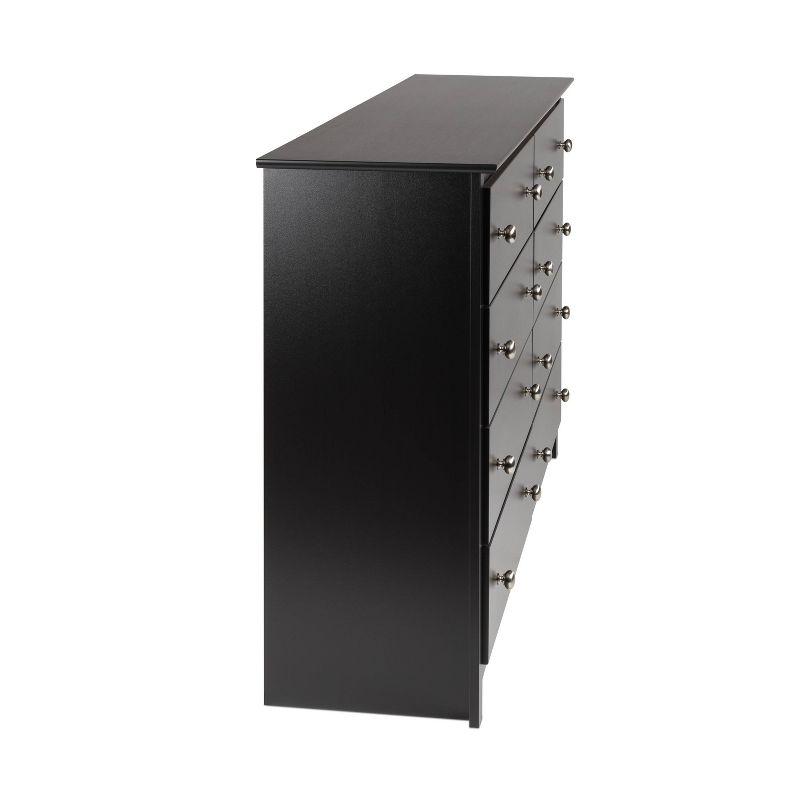 Sonoma 8 Drawer Dresser Black - Prepac: Laminated Transitional Style, Metal Hardware, Includes Anti-Tip