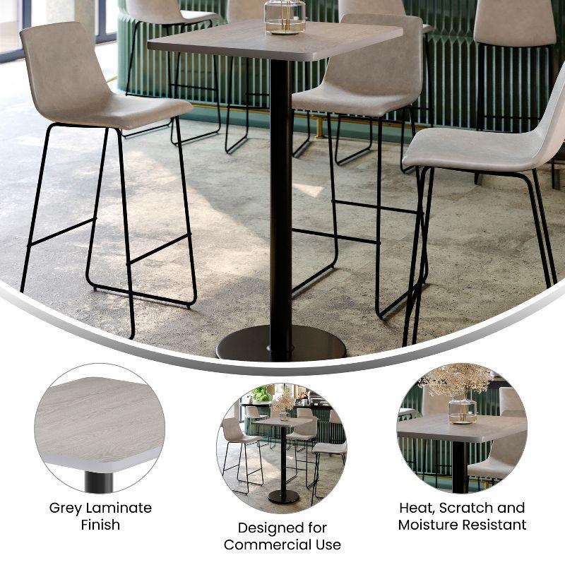 Flash Furniture Carrus Rectangular Laminate Dining Table Top with Round Base