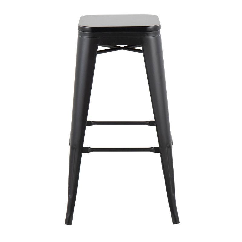 Industrial Charm 30'' Black Wood and Metal Bar Stool