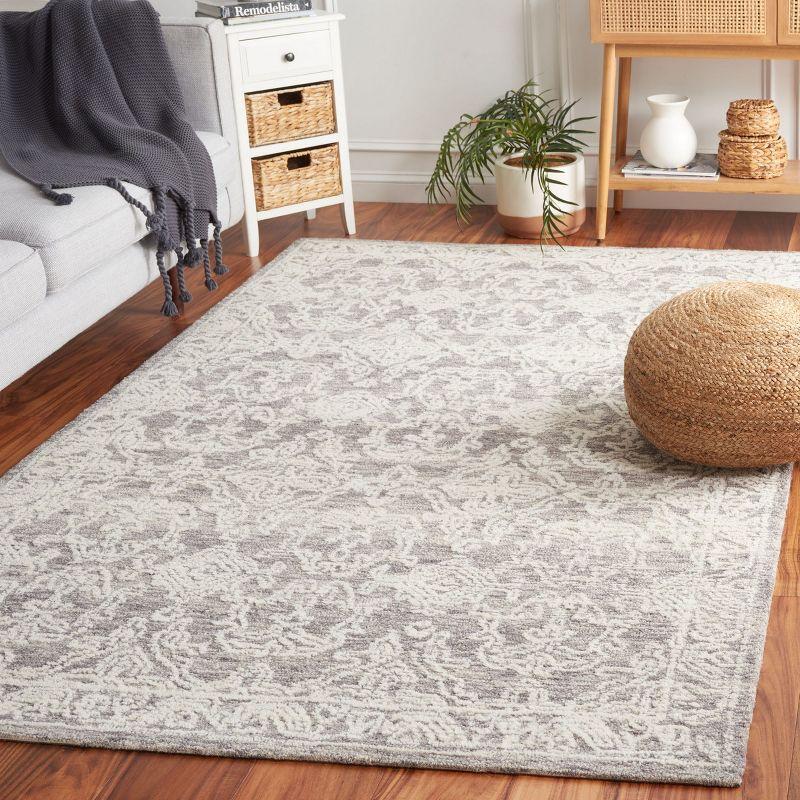 Gray Wool Tufted Handmade 4' x 6' Area Rug