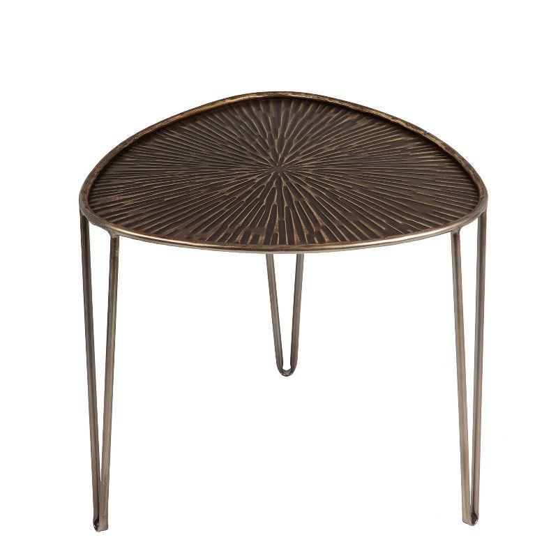 Evergreen Beautiful Leaf Shape Metal Nested Side Tables, Set of 3 - 21 x 21 x 19 Inches Homegoods and Decorations for Every Space