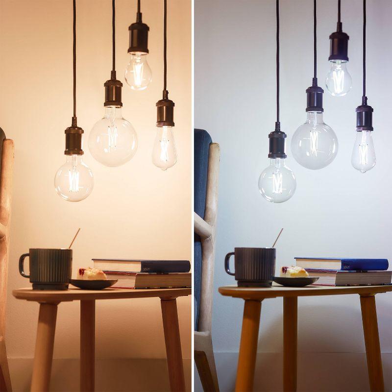 Philips Smart 60W Clear Tunable White Filament ST19 1P: LED Light Bulb, 500 Lumens, Dimmable, App Controlled, E26 Base