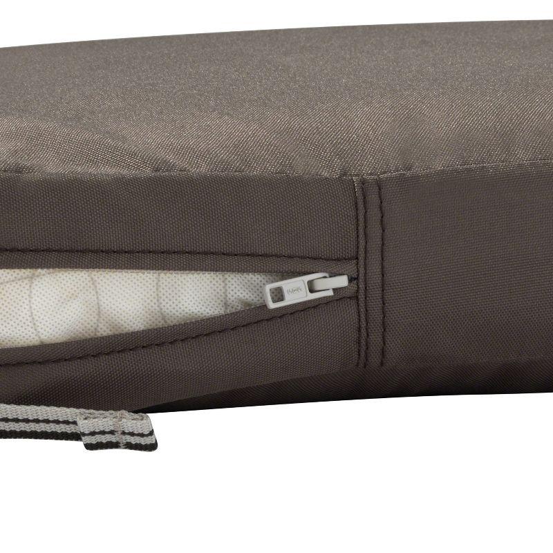 48" x 18" x 3" Ravenna Water-Resistant Patio Bench/Settee Cushion Dark Taupe - Classic Accessories