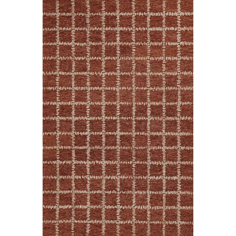 Handmade Tufted Rectangular Rust Wool 9' x 12' Rug