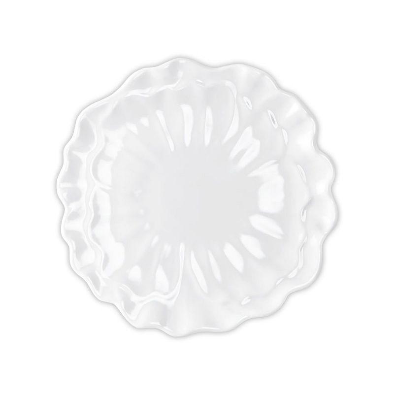 Peony White Melamine Floral Salad Plates, Set of 4