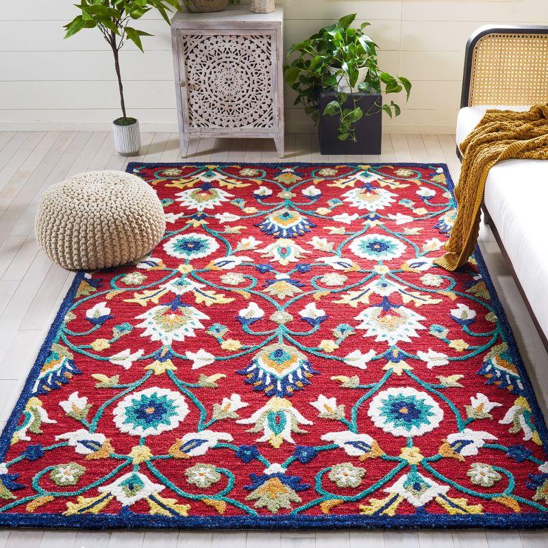 Blossom BLM562 Hand Tufted Area Rug - Red/Ivory - 8'x10' - Safavieh.