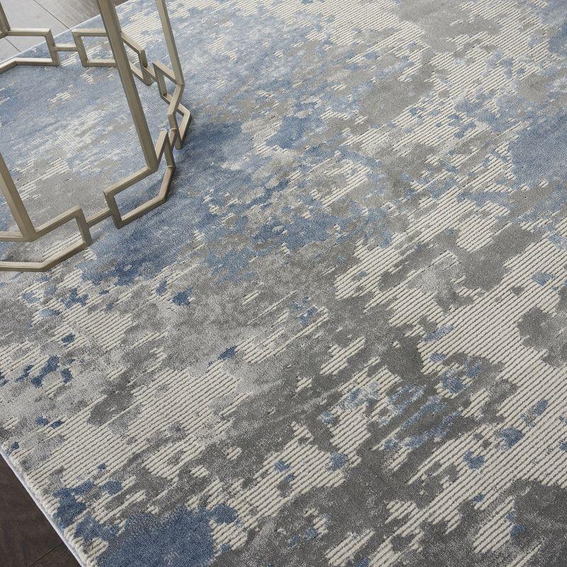 Nourison Rustic Textures Modern Brushstrokes Indoor Area Rug Grey/Blue 9'3" x 12'9"