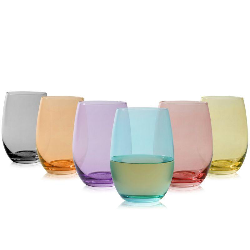 Colorful Stemless Wine Glasses