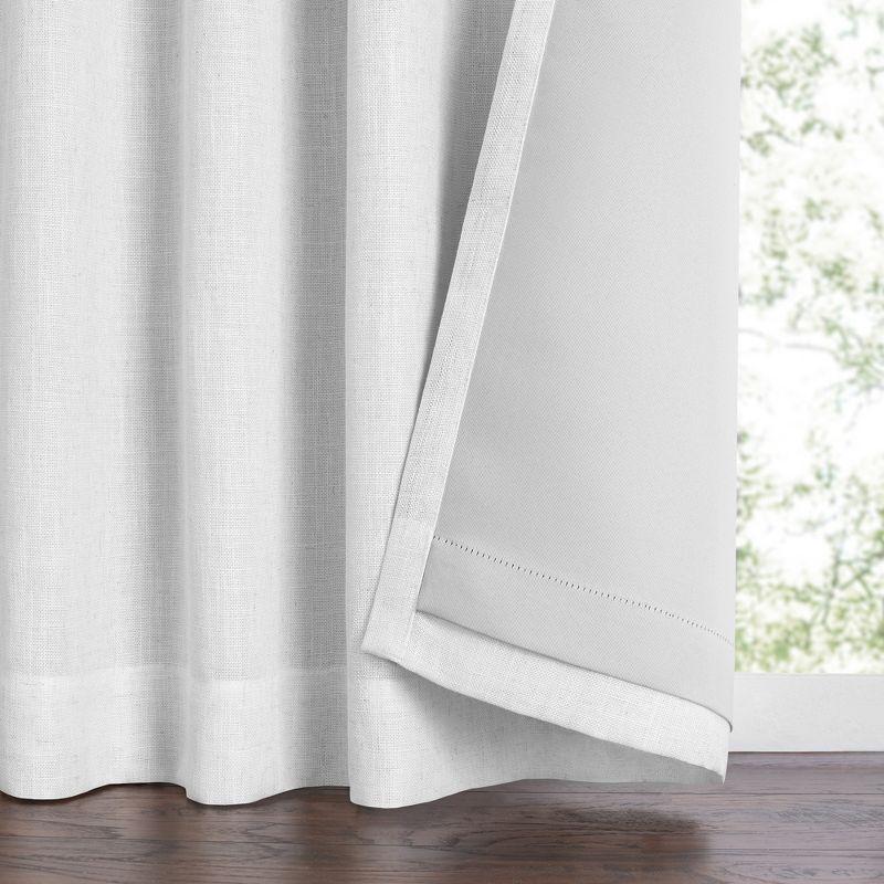 Harrow Solid Texture Room Darkening Single Window Curtain Panel - 52" x 84" - White - Elrene Home Fashions