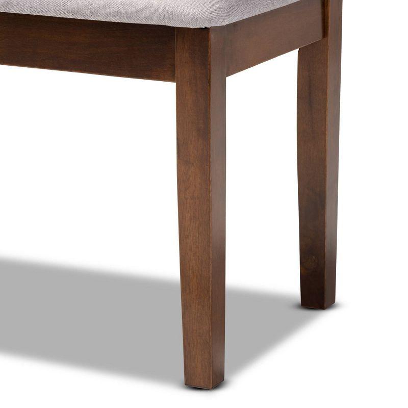 Teresa Fabric Upholstered and Wood Dining Bench Gray/Walnut - Baxton Studio