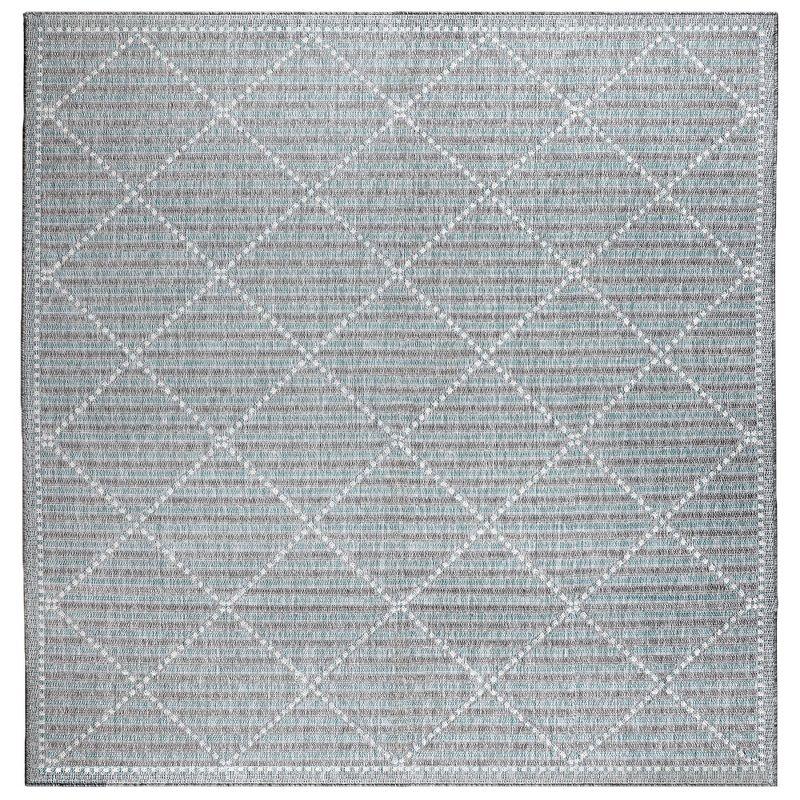 Aqua Diamond Flat Woven Indoor/Outdoor Rug