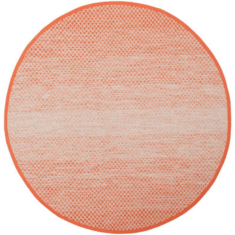 Montauk MTK601 Hand Woven Indoor Accent Rug - Orange/Ivory - 4' Round - Safavieh