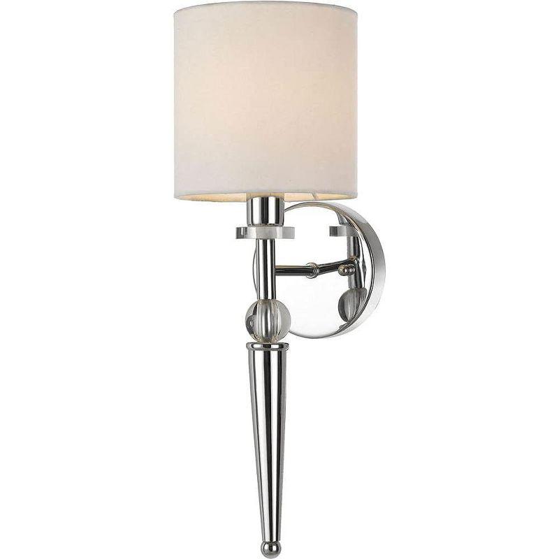 Chrome Wall Sconce with Crystal Accents and Round Shade