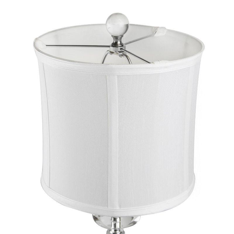 LumiSource (Set of 2) Karat 25.5" Contemporary Crystal Table Lamps with White Softback Shade from Grandview Gallery: Linen Drum Shade, UL Listed