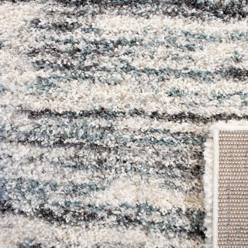 Fontana Shag 800 FNT850 Power Loomed Indoor Accent Rug - Ivory/Teal - 3'x5' - Safavieh