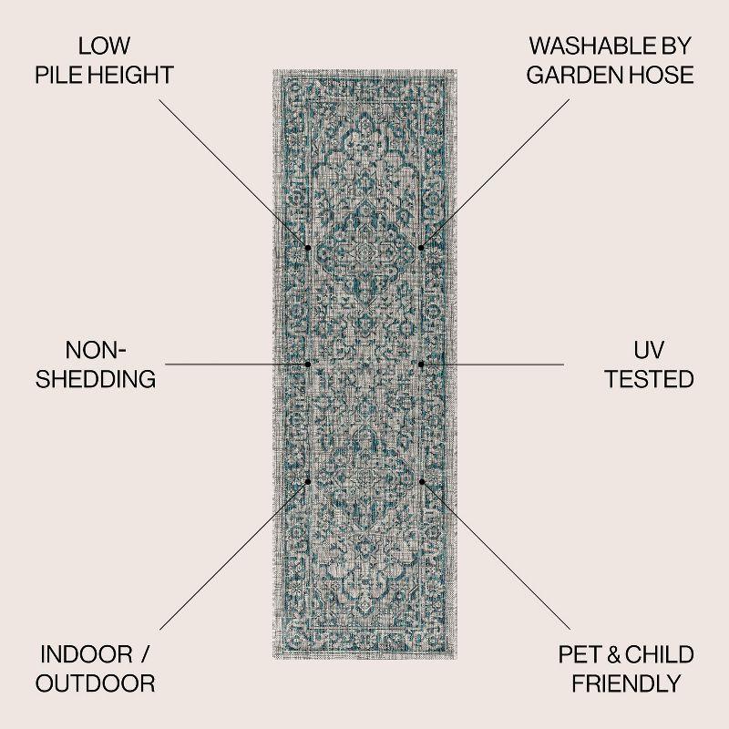 Rozetta Boho Medallion Textured Weave Indoor/Outdoor Area Rug  - JONATHAN Y