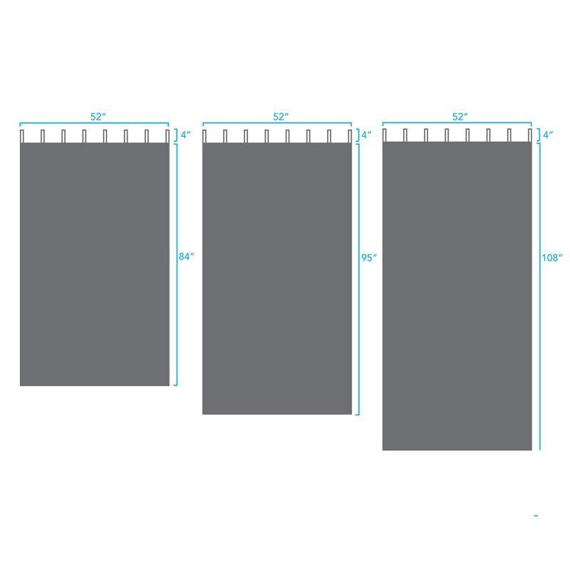 Darien Indoor/Outdoor Sheer Tab Top Single Window Curtain for Patio, Porch, Cabana - 52 x 95 - Natural - Elrene Home Fashions