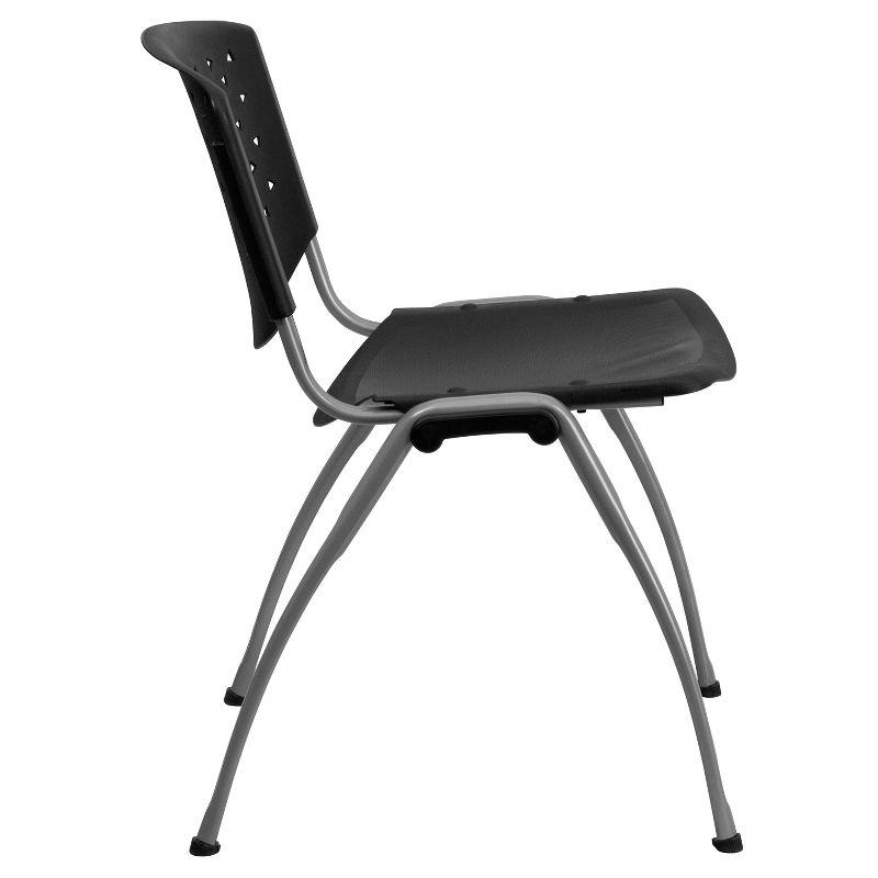 Steel Tube Ergonomic Stacking Chair in Black and Gray