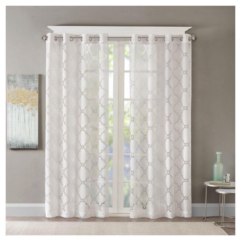 Eden Fretwork Burnout Sheer Curtain Panel