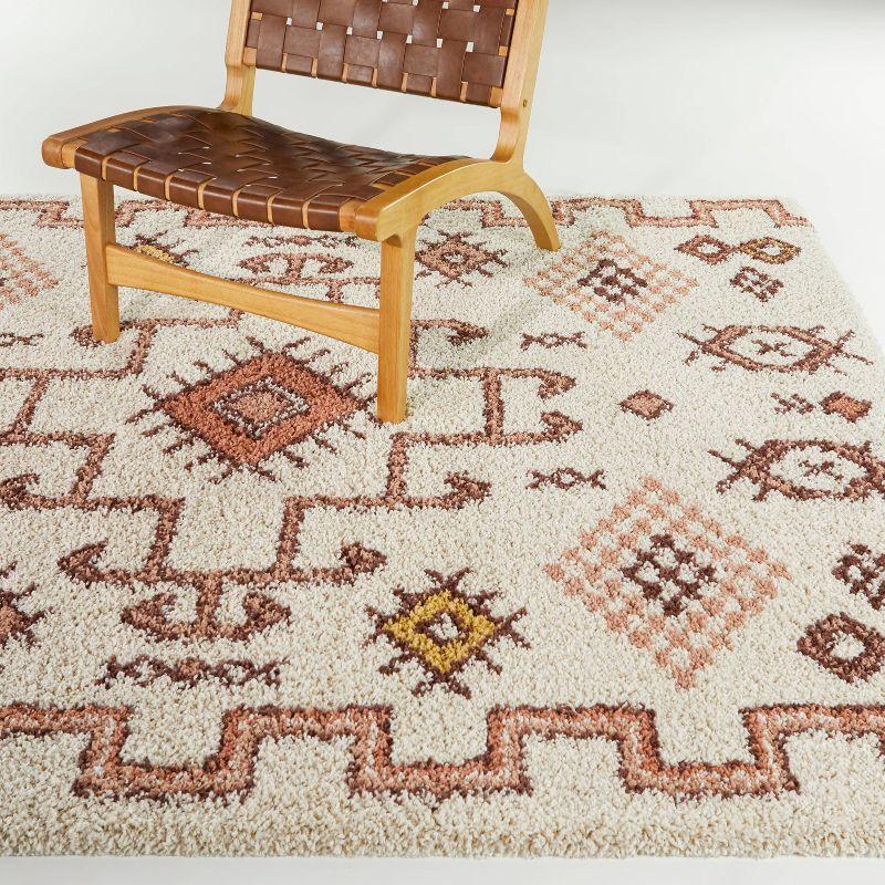 Balta Rugs 5'3"x7' Felipe Kids' Area Rug Orange: Geometric Tribal Design, Fade & Stain-Resistant, High Pile