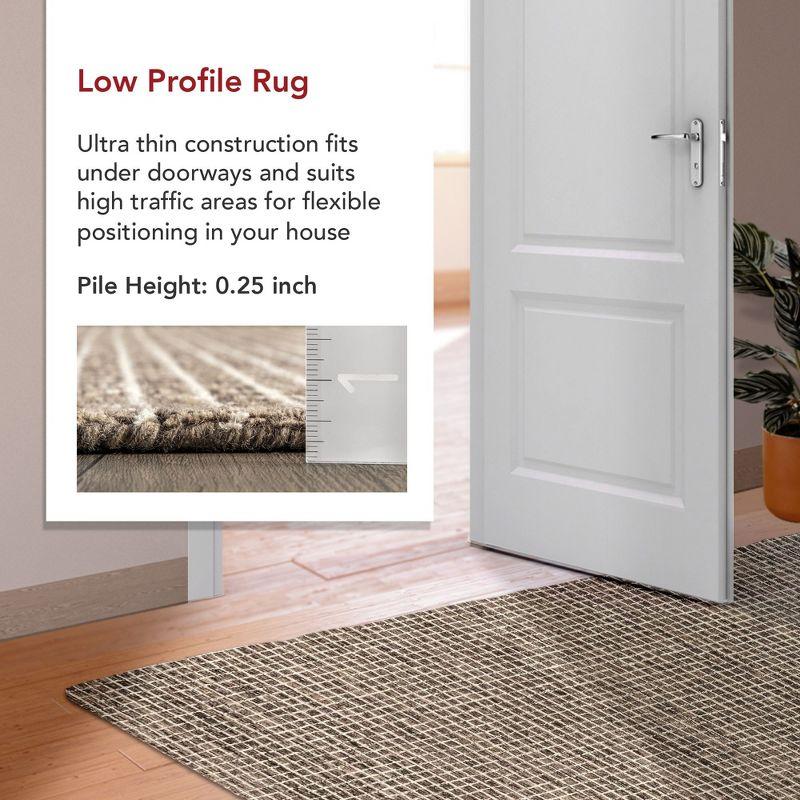 Katasha Checked Wool Brown Area Rug