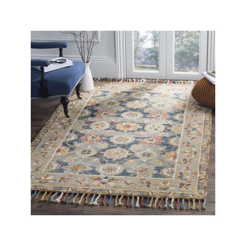 Aspen APN110 Hand Tufted Area Rug - Grey/Navy - 5'x8' - Safavieh.
