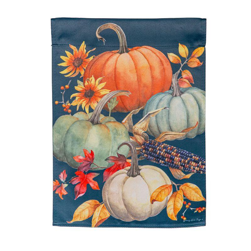 Autumn Harvest Multicolor Suede Garden Flag 12 x 18 Inches