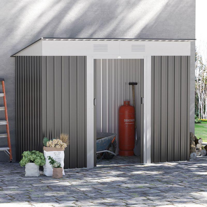 Outsunny Backyard  3.6 ft. W x 5.8 ft. D Metal Traditional Storage Shed