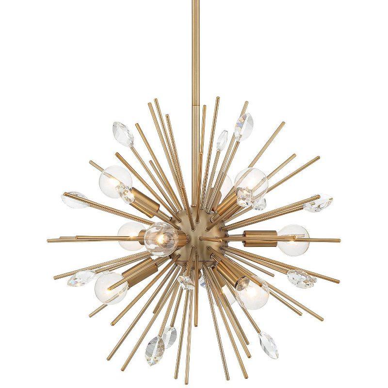 Janae 18" Warm Gold Sputnik Chandelier with Crystal Accents