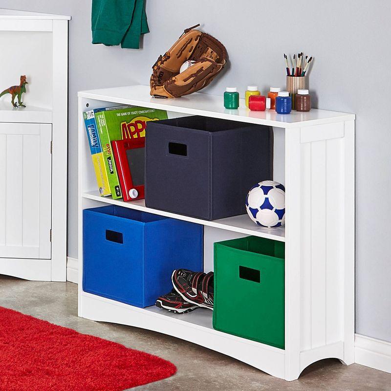 RiverRidge Kids Playroom Horizontal Toy Organizer Bookshelf with Open Storage Shelves