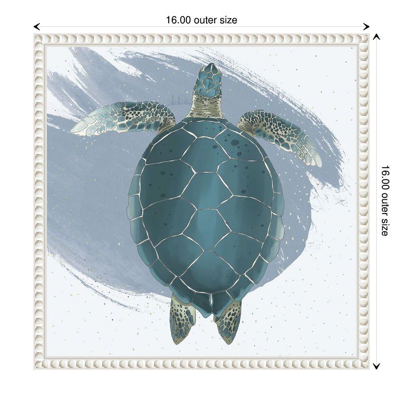 Sea Turtle Beaded Framed Canvas Wall Art