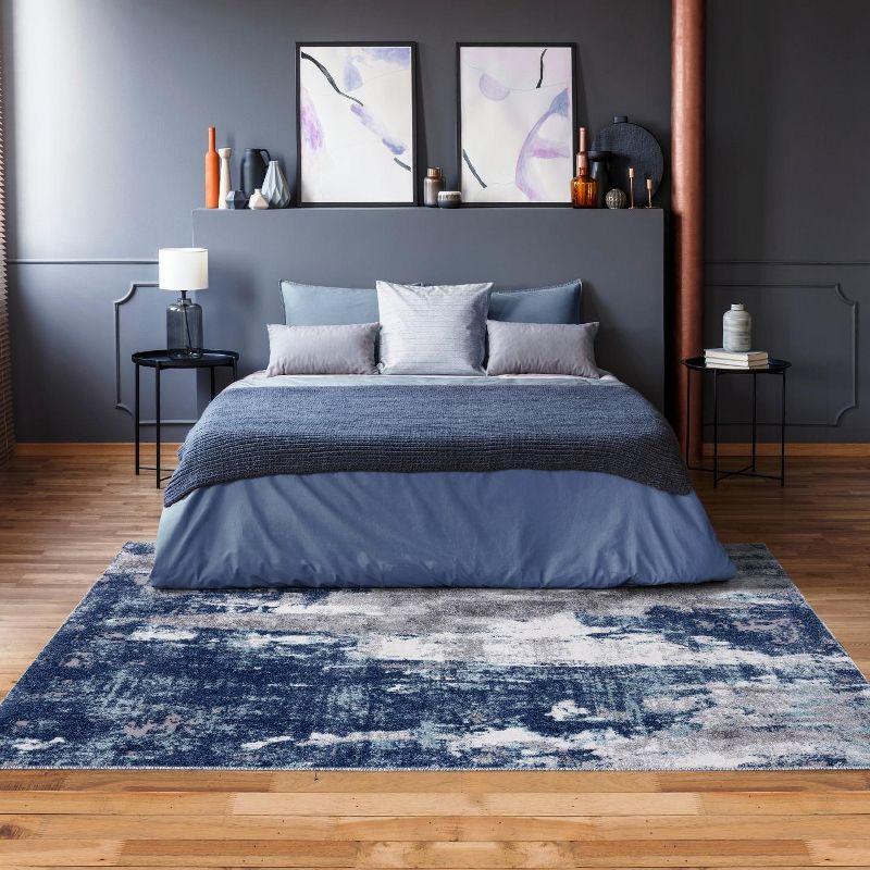 Luxe Weavers Euston Collection D.Blue-L.Blue 6x9 Modern Abstract Area Rug